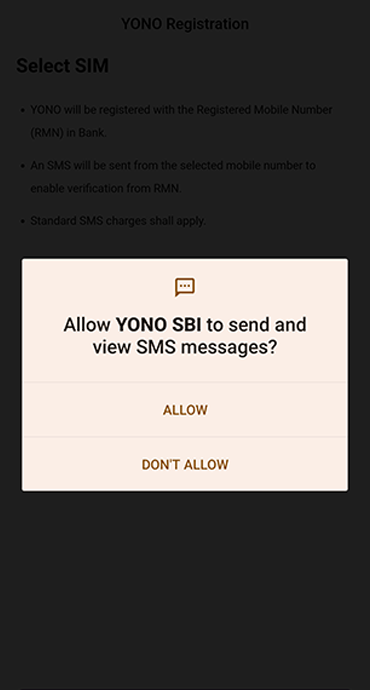 Registration on YONO SBI
